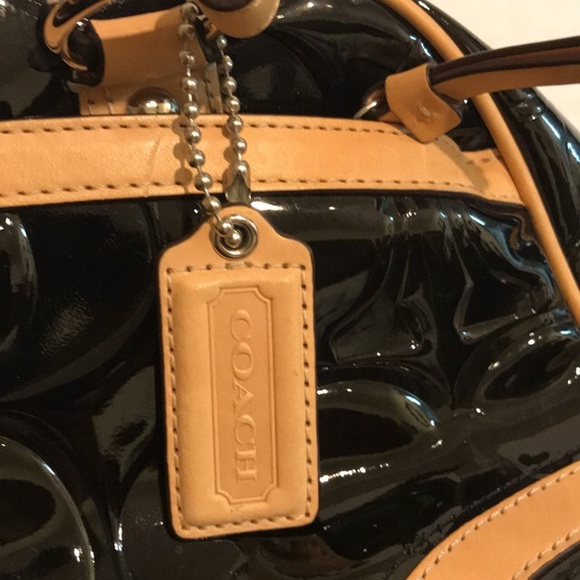 Coach Handbag Peyton Embossed Paten Satchel F20065 - Picture 2 of 8